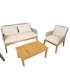 Aiamööblikomplekt FLORIDA laud, diivan ja 2 tugitooli, beež