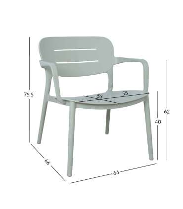 Tool MANGO 64x66xH75,5cm, rohekashall plastik