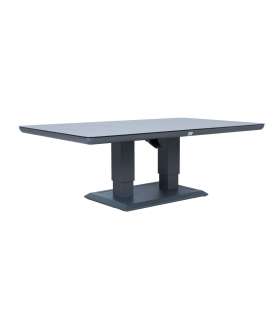 Laud TOMSON 150x90xH52-75cm, tumehall klaasplaadiga