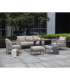 Aiamööblikomplekt MEDINA laud, diivan, 2 tugitooli ja 2 tumbat, beež