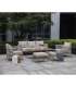 Aiamööblikomplekt MEDINA laud, diivan, 2 tugitooli ja 2 tumbat, beež