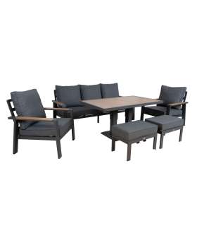 Aiamööblikomplekt PARKER 6-osaline, hall