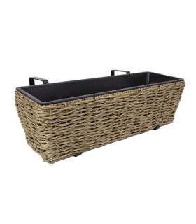Кашпо балконное WICKER 60x19xH18cм, бежевый
