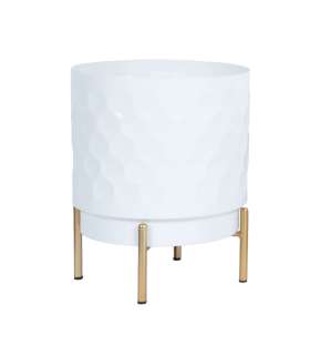 Lillepotiümbris DEIA D21xH26cm, valge/kuldne