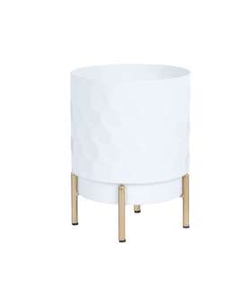 Lillepotiümbris DEIA D18xH24cm, valge/kuldne