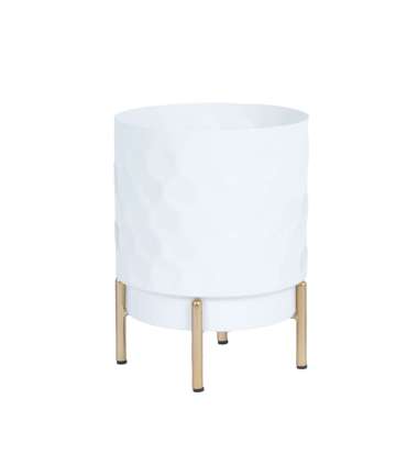 Lillepotiümbris DEIA D18xH24cm, valge/kuldne