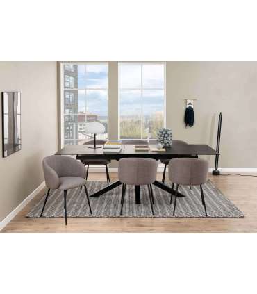 Söögilaud HEAVEN 200/240x100xH76cm, must