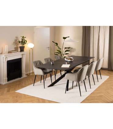 Söögilaud IRWINE 200/240x100xH76cm, must