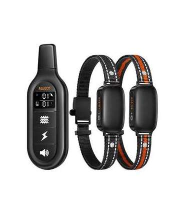 RojecoPD521 1000m Dog Training Collar with 2 collars (black)