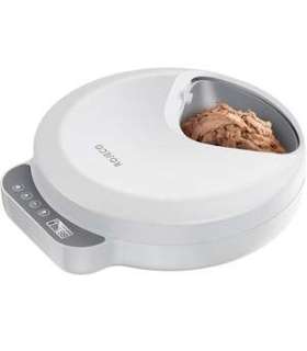 Rojeco F26 4 Meals Cat Feeder Button Version with 2 Ice Packs (white)