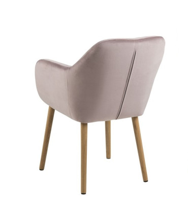 Tool EMILIA 57x59xH83cm, iste ja seljatugi: kangas, värvus: vanaroosa, jalad: tamm, viimistlus: õlitatud