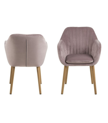 Стул / кресло EMILIA 57x59xH83см, сиденье и спинка: ткань, цвет: старо-розовый, ножки: дуб, обработка: промасленный