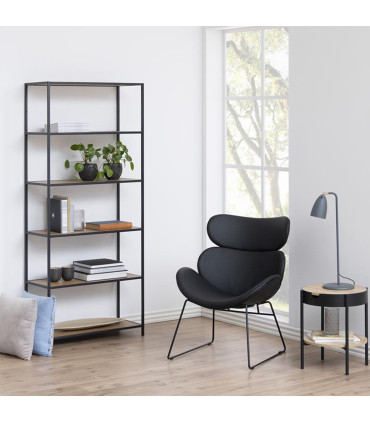 Riiul SEAFORD 77x35xH185cm, metsik tamm, mööbliplaat, metall