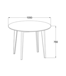 Söögilaud ROXBY, D105xH76cm, must