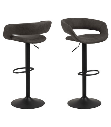 Барный стул GRACE 54,5x48,5xH104см, сиденье и спинка: ткань, цвет: антрацит, ножка: черный