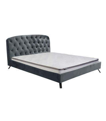 Кровать AURORA с матрасом HARMONY DUO NEW 160x200см, серый бархат