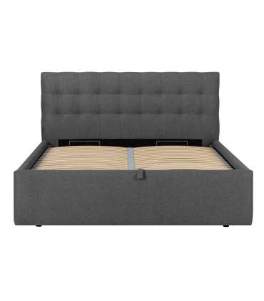 Voodi LEENA 160x200cm, hall, 176x221xH110cm