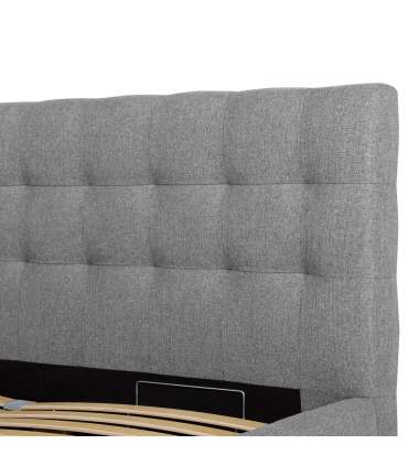 Voodi LEENA 160x200cm, hall, 176x221xH110cm