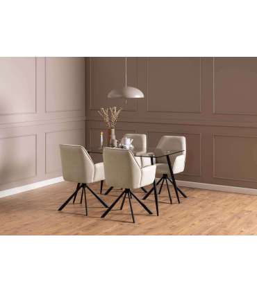 Tool GLENDA käetugedega, beež