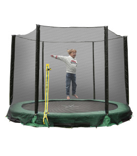 Maapealne batuut turvavõrguga D305cm, rohelise äärega