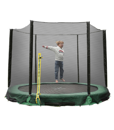 Maapealne batuut turvavõrguga D305cm, rohelise äärega