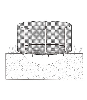 Maapealne batuut turvavõrguga D305cm, rohelise äärega