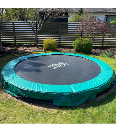 Maapealne batuut turvavõrguga D305cm, rohelise äärega