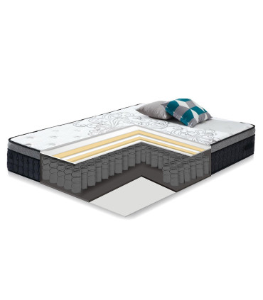 Кровать GRACE 160x200см с матрасом HARMONY DELUX, темно-серый