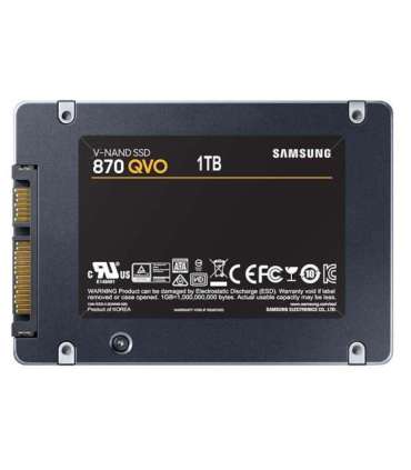 SSD|SAMSUNG|870 QVO|1TB|Write speed 530 MBytes/sec|Read speed 560 MBytes/sec|2,5"|TBW 360 TB|MTBF 1500000 hours|MZ-77Q1T0BW