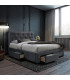 Кровать GLOSSY 160x200см с матрасом HARMONY DELUX, серый
