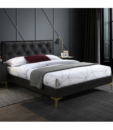 Voodi POEM madratsiga HARMONY DELUX 160x200cm, tumehall