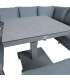 Aiamööblikomplekt RIO laud, nurgadiivan ja 2 tumbat, hallikasbeež