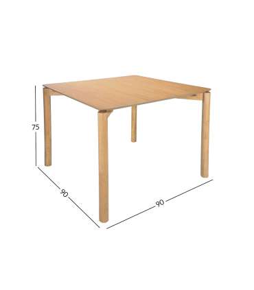 Söögilaud GARDENIA 90x90xH75cm, tamm