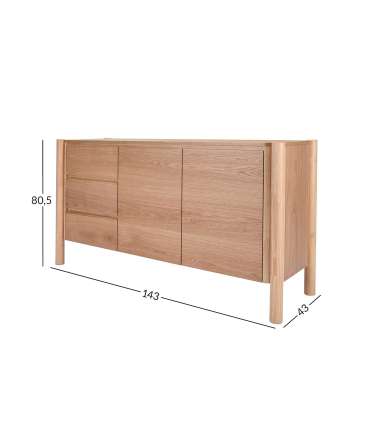 Kummut GARDENIA 143x43xH80,5cm, tamm