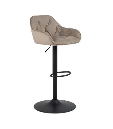 Baaritool BROOKE beež/must, 52x52xH109cm, sametkangas, teras