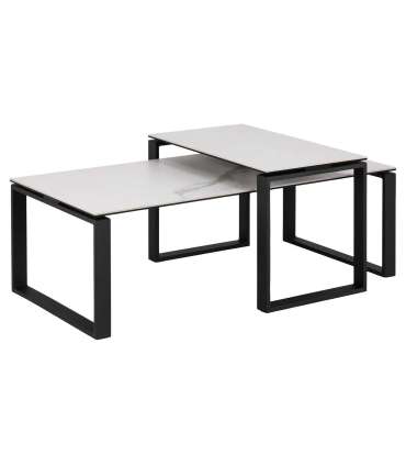 Diivanilauad 2tk KATRINE 115x55xH37,5cm, 69x40xH45cm, valge