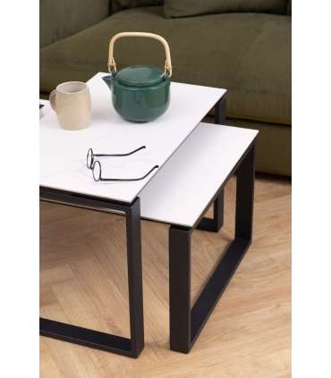 Diivanilauad 2tk KATRINE 115x55xH37,5cm, 69x40xH45cm, valge