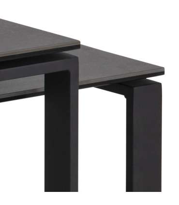 Diivanilauad 2tk KATRINE 115x55xH37,5cm, 69x40xH45cm, must