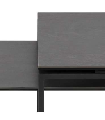 Diivanilauad 2tk KATRINE 115x55xH37,5cm, 69x40xH45cm, must