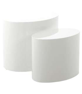 Diivanilauad 2tk MICE 48x33xH40cm, 40x24,5xH33cm, valge, MDF