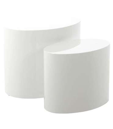 Diivanilauad 2tk MICE 48x33xH40cm, 40x24,5xH33cm, valge, MDF