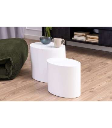 Diivanilauad 2tk MICE 48x33xH40cm, 40x24,5xH33cm, valge, MDF