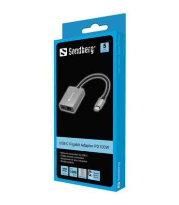 Sandberg 136-60 USB-C Gigabit Adapter PD100W