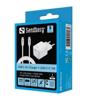Sandberg 441-58 USB-C 20W Charger + cable 1M
