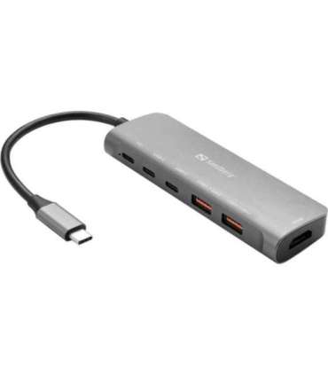 Sandberg 136-65 USB-C Dock HDMI+2xA+2xC+PD100W