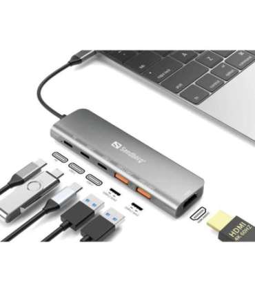 Sandberg 136-65 USB-C Dock HDMI+2xA+2xC+PD100W