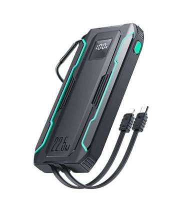 Powerbank Joyroom JR-L017 10000mAh, 22.5W, with Lightning + USB-C cable (black)