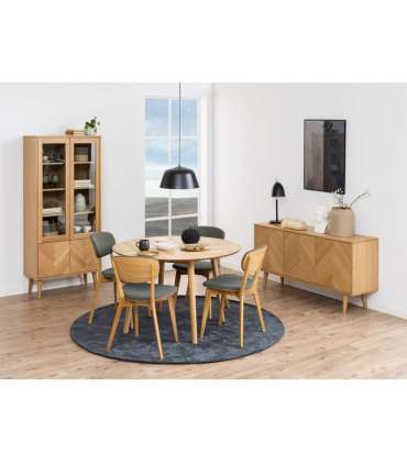 Обеденный стол NAGANO D120xH75см, дуб елочкой