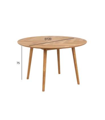 Söögilaud NAGANO D120xH75cm, "kalasaba" tamm