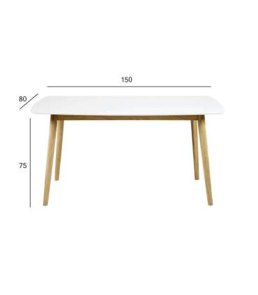 Обеденный стол NAGANO 150x80xH75см, белый
